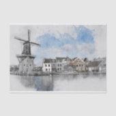 ヴィンテージ旅行のオランダと工場のポスター 薄葉紙 (正面)