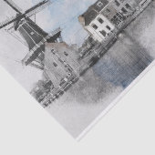 ヴィンテージ旅行のオランダと工場のポスター 薄葉紙 (詳細)