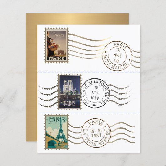 ヴィンテージ旅行のポスター切手と切手フランスの切手 (正面/裏面)