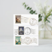 ヴィンテージ旅行のポスター切手と切手フランスの切手 (スタンド正面)