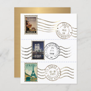 ヴィンテージ旅行のポスター切手と切手フランスの切手