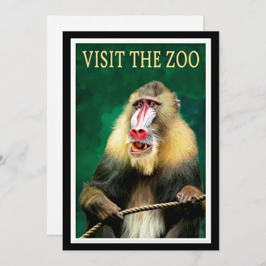 ヴィンテージ旅行のポスター動物園を訪れなさい。 (正面/裏面)