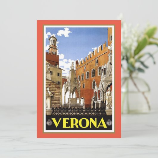 ヴィンテージ旅行のポスター、イタリアのヴェローナ、 カード (スタンド正面)