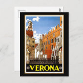 ヴィンテージ旅行のポスター、イタリアのヴェローナ、 ポストカード (正面/裏面)