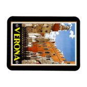 ヴィンテージ旅行のポスター、イタリアのヴェローナ、 マグネット (横)