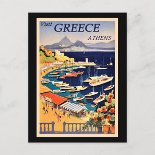 ヴィンテージ旅行のポスター、ギリシャを訪問、 ポストカード