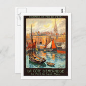 ヴィンテージ旅行のポスター、サンマロ ポストカード (正面/裏面)