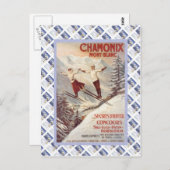 ヴィンテージ旅行のポスター、シャモニー、モンブラン、 ポストカード (正面/裏面)