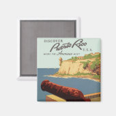 ヴィンテージ旅行のポスター、プエルトリコを発見！ マグネット (正面/裏面)