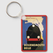 ヴィンテージ旅行のポスター、ボーンマス・ベルトレイン キーホルダー (正面)