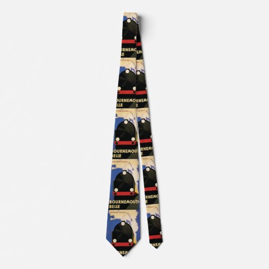 ヴィンテージ旅行のポスター、ボーンマス・ベルトレイン ネクタイ (正面)