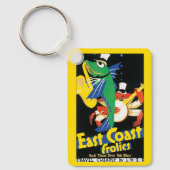 ヴィンテージ旅行のポスター、東海岸フロリックスの魚介類 キーホルダー (正面)