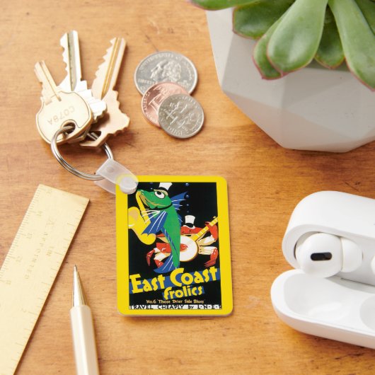 ヴィンテージ旅行のポスター、東海岸フロリックスの魚介類 キーホルダー (デスク)