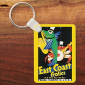 ヴィンテージ旅行のポスター、東海岸フロリックスの魚介類 キーホルダー (正面)