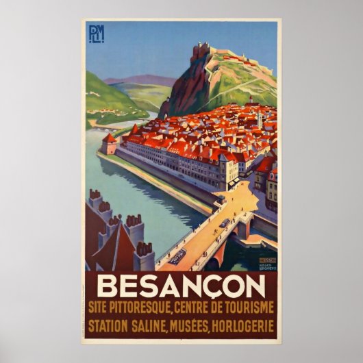 ヴィンテージ旅行のポスターBesancon France ポスター (正面)