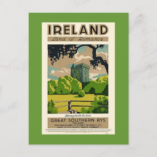 ヴィンテージ旅行のポスターIreland Blarney城 ポストカード (正面)