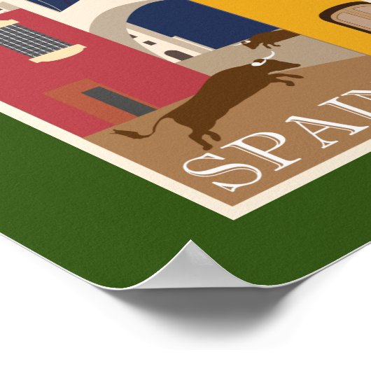 ヴィンテージ旅行のポスタ絵画ースペインの消防車 ポスター (角)