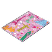 ヴィンテージ旅行の場所パターン ノートブック (左側)