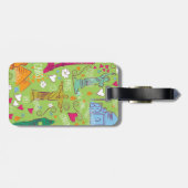 ヴィンテージ旅行の場所パターン ラゲッジタグ (裏面横)