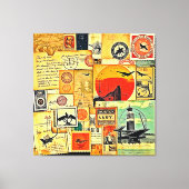 ヴィンテージ旅行はがきアート キャンバスプリント (正面)