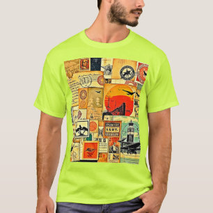 ヴィンテージ旅行はがきアート Tシャツ