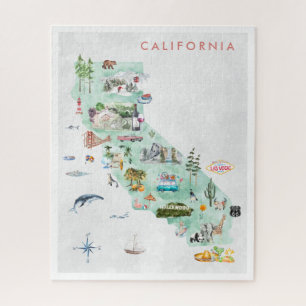 ヴィンテージ旅行はがき カリフォルニアのコレクション ジグソーパズル