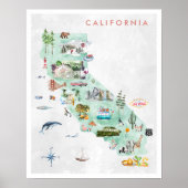 ヴィンテージ旅行はがき |カリフォルニアのポスター ポスター (正面)