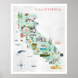 ヴィンテージ旅行はがき |カリフォルニアのポスター ポスター