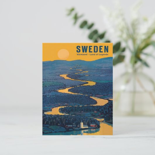 ヴィンテージ旅行はがき – スウェーデン ポストカード (スタンド正面)