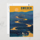 ヴィンテージ旅行はがき – スウェーデン ポストカード (正面/裏面)