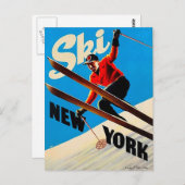ヴィンテージ旅行はがき – Ski Newyork ポストカード (正面/裏面)