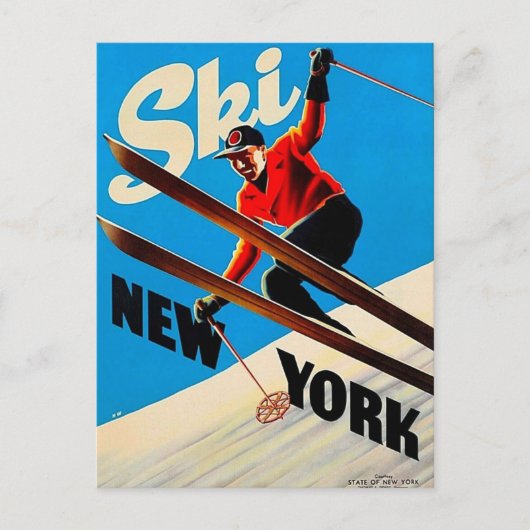ヴィンテージ旅行はがき – Ski Newyork ポストカード (正面)
