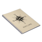 ヴィンテージ旅行をテーマにしたコンパスを探索 ノートブック (右側)