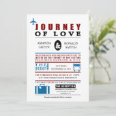 ヴィンテージ旅行をテーマ結婚にした 招待状 (スタンド正面)