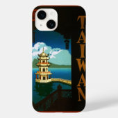 ヴィンテージ旅行アジア、台湾のパゴダ段塔 Case-Mate iPhoneケース (裏面)
