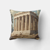 ヴィンテージ旅行アテネギリシャ・パルテノン寺院 クッション (裏面)