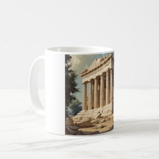 ヴィンテージ旅行アテネギリシャ・パルテノン寺院 コーヒーマグカップ (正面左)