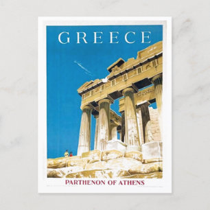 ヴィンテージ旅行アテネギリシャ・パルテノン寺院 シーズンポストカード