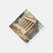 ヴィンテージ旅行アテネギリシャ・パルテノン寺院 スタンダードカクテルナプキン (角)