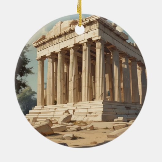 ヴィンテージ旅行アテネギリシャ・パルテノン寺院 セラミックオーナメント (裏面)