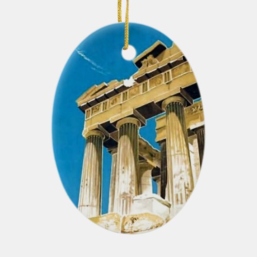 ヴィンテージ旅行アテネギリシャ・パルテノン寺院 セラミックオーナメント (裏面)