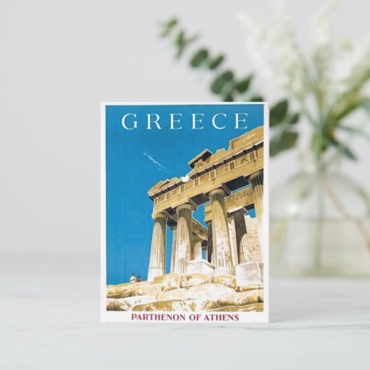 ヴィンテージ旅行アテネギリシャ・パルテノン寺院 ポストカード (スタンド正面)
