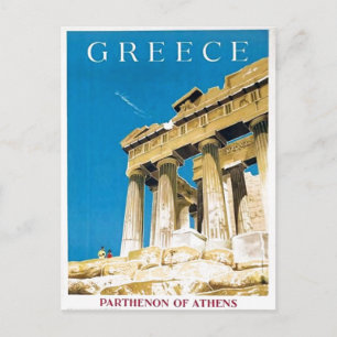 ヴィンテージ旅行アテネギリシャ・パルテノン寺院 ポストカード