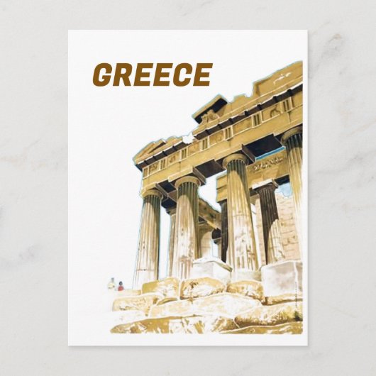 ヴィンテージ旅行アテネギリシャ・パルテノン寺院 ポストカード (正面)