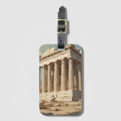 ヴィンテージ旅行アテネギリシャ・パルテノン寺院 ラゲッジタグ (正面縦)