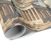 ヴィンテージ旅行アテネギリシャ・パルテノン寺院 ラッピングペーパー (ロールコーナー)