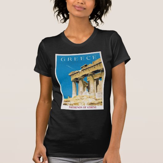 ヴィンテージ旅行アテネギリシャ・パルテノン寺院 Tシャツ (正面)