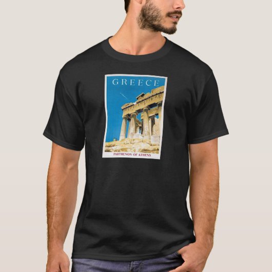 ヴィンテージ旅行アテネギリシャ・パルテノン寺院 Tシャツ (正面)