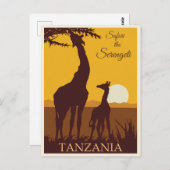 ヴィンテージ旅行アフリカタンザニアサファリ ポストカード (正面/裏面)
