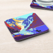 ヴィンテージ旅行アメリカヘラジカのMtnsのバーの飲み物の居酒屋のコースター コースター (左側)